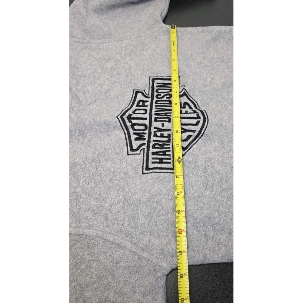 Harley Davidson Fleece Hoodie Sweatshirt Kids M 12/14 Embroidered Logo Gray Moto
